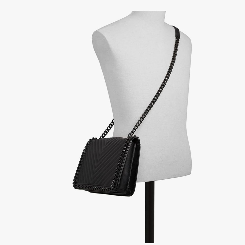 Aldo Black Crossbody Bag with Braided Strap